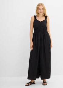 bonprix Jumpsuit aus flie&szlig;ender Viskose, schwarz, Gr.50, L&auml;ssiger Jumpsuit aus flie&szlig;ender Viskose, aus Viskose