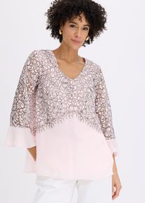 bonprix Spitzentunika, rosa, Gr.36, Modische Tunika mit Spitzenbesatz