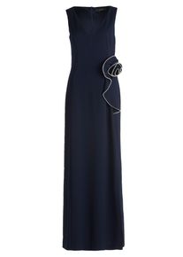Abendkleid Vera Mont "Abendkleid mit Volant", Damen, Gr. 44, EURO, blau (night sky), Obermaterial: 95% Polyester PES. 5% Elasthan EL., Kleider Abendkleid