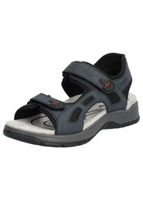 Trekkingsandale Rieker, Gr. 47, schwarz (jeansblau, schwarz), Lederimitat, Textil, Schuhe Trekkingsandale, Sommerschuh, Outdoorsandale, Freizeitsandale, mit Klettverschl&uuml;ssen, Topseller