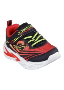 Lauflernschuh Skechers "FLEX-GLOW ULTRA LIGHTS", M&auml;dchen, Gr. 26, schwarz (schwarz, rot), Lederimitat, Textil, kontrastfarbene Details, Schuhe Lauflernschuh, Blink,-Klettschuh zum Schl&uuml;pfen, Neon, Gr&ouml;&szlig;enschablone zum Download