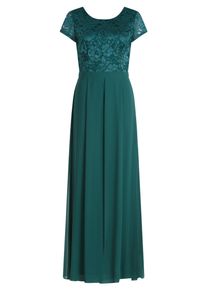 Jumpsuit Vera Mont "Jumpsuit kurzarm", Damen, Gr. 40, EURO, braun (schwarz emerald), Obermaterial: 95% Polyester PES. 5% Elasthan EL., Overalls Jumpsuit