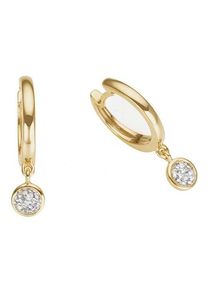 Paar Creolen Firetti "Schmuck Geschenk Gold 333 Kreis", gold (gelbgoldfarben, wei&szlig;goldfarben), Ohrringe, Damen, 0,05 P2 = erkennbare Einschl&uuml;sse, Diamanten Gelbgold 333, Diamanten, Gelbgold 333, Paar Creolen, mit Brillant - Krappenfassung