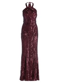 Abendkleid Vera Mont "Abendkleid im Glitzer-Look", Damen, Gr. 44, EURO, rot (wild ruby), Obermaterial: 97% Polyester PES. 3% Elasthan EL., Kleider Abendkleid