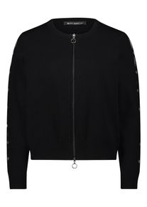 Cardigan Betty Barclay "Strick-Cardigan mit Rei&szlig;verschluss", Damen, Gr. 36, schwarz, Obermaterial: 55% Viskose CV. 30% Polyester PES. 15% Polyamid PA., Strickjacken Cardigan