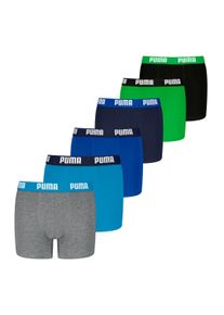 Boxershorts Puma "Boxershort Everyday Basic Boxers ECOM 6P 6er Pack", Jungen, Gr. 146-152, bunt (blau, grau, gr&uuml;n), Obermaterial: 95% Baumwolle CO. 5% Elasthan EL., Unterhosen Boxershorts