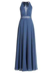 Abendkleid Vera Mont "Abendkleid mit Spitze", Damen, Gr. 38, EURO, blau (blau stone), 100% Polyester PES., Kleider Abendkleid