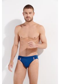 Badeslip HOM "Nautical cup", Herren, Gr. XXL, N-Gr, blau (navy), Microfaser, Obermaterial: 80% Polyamid, 20% Elasthan. Futter: 73% Polyamid, 27% Elasthan, Badehosen Badeslip, Kordelzug, elastisch, h&uuml;ftiger Schnitt, sportliches Design