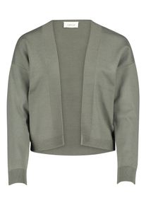 Strickjacke Cartoon "Basic-Strickjacke mit Rippb&uuml;ndchen", Damen, Gr. 42, gr&uuml;n, Obermaterial: 55% Viskose CV. 30% Polyester PES. 15% Polyamid PA., Strickjacken Strickjacke