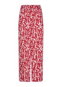 Schlupfhose GOLDNER "Weite Hose VERA aus Viskose-Satin", Damen, Gr. 46, N-Gr, rot (rot, wei&szlig;, gemustert), Obermaterial: 100% Viskose CV., Hosen Schlupfhose