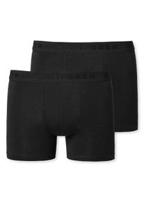 Boxershorts Schiesser "Boxershort 2er Pack", Jungen, Gr. 176, schwarz, Obermaterial: 95% Baumwolle CO. 5% Elasthan EL., Unterhosen Boxershorts