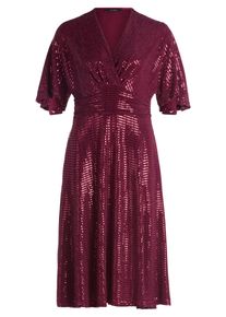 Cocktailkleid Vera Mont "Cocktailkleid im Glitzer-Look", Damen, Gr. 42, rot (rot, grau), Kleider Cocktailkleid