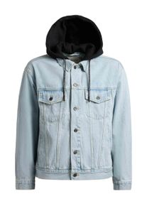 Jeansjacke Khujo "Jeansjacke Jokin", Damen, Gr. XXL, blau (light blau), Obermaterial: 100% Baumwolle CO., gerade, hoch geschlossener Ausschnitt, &Auml;rmel mit &Auml;rmelschlitz abgesteppte Kante, Jacken Jeansjacke, Herren Denim-Jacke mit Sweat-Kapuze