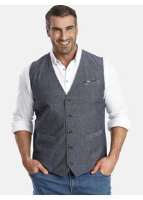 Funktionsweste CHARLES COLBY "Weste DUKE DANIEL", Herren, Gr. 62, blau (dunkelblau), Obermaterial: 60% Baumwolle CO. 40% Leinen LI., comfort fit normal, Westen Funktionsweste, mit Einstecktuch