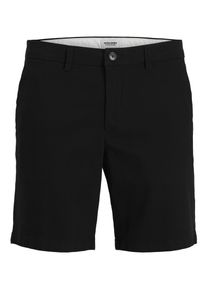 Jack & Jones Chinohose JACK & JONES "JPSTMARCO DYLAN CHINO SHORTS", Damen, Gr. M, N-Gr, schwarz, Web, Obermaterial: 98% Baumwolle, 2% Elasthan, unifarben, regular fit knielang, Hosen Chinohose