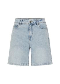 Jeansshorts oxmo "Shorts OXMira", Damen, Gr. 36, Normale Arm, beige (bleached blau denim), Obermaterial: 99% Baumwolle CO. 1% Elasthan EL., Jeans Jeansshorts