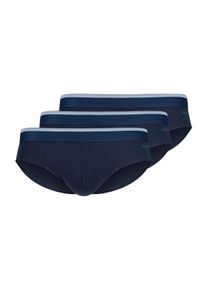 Slip Skiny "Slip Brasil-Slips Cotton Multipack 3er Pack", Herren, Gr. XL, blau, Obermaterial: 95% Baumwolle CO. 5% Elasthan EL., Unterhosen Slip