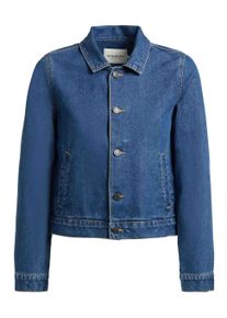 Jeansjacke Khujo "Jeansjacke Renia", Damen, Gr. XXL, blau (mid blau), Obermaterial: 100% Baumwolle CO., gerade, hoch geschlossener Ausschnitt, 1-Knopf-Manschette, Jacken Jeansjacke, Moderne Damen Denim-Jacke