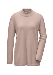 Strickpullover GOLDNER "Kuschelweicher Kaschmirpullover mit Kragen", Damen, Gr. 42, beige (sand), Obermaterial: 100% Kaschmir WS., eng Rippe, Pullover Strickpullover, Dekorative Naht im Vorderteil