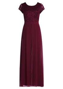 Jumpsuit Vera Mont "Jumpsuit kurzarm", Damen, Gr. 44, EURO, rot (deep wine), Obermaterial: 95% Polyester PES. 5% Elasthan EL., Overalls Jumpsuit