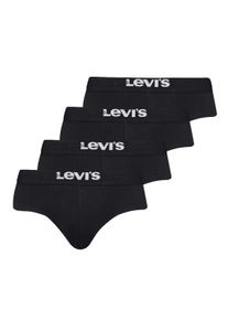 Levi's Slip LEVI'S "Slip SOLID BASIC BRIEF ORG CO 4P ECOM 4er Pack", Herren, Gr. M, schwarz, Obermaterial: 95% Baumwolle CO. 5% Elasthan EL., Unterhosen Slip