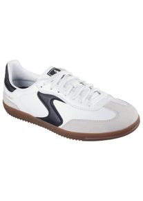 Sneaker Skechers "HOTSHOT-KICKOFF", Damen, Gr. 41, schwarz-wei&szlig; (wei&szlig;, schwarz), Lederimitat, Veloursleder, Schuhe Sneaker, Retro Sneaker, Schn&uuml;rschuh mit Textilinnenausstattung