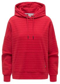 Kapuzenpullover Ragwear "Kapuzenpullover Pirita Crepe", Damen, Gr. M, rot, Obermaterial: 65% Baumwolle CO. 27% Polyester PES. 6% Viskose CV. 2% Elasthan EL. Futter: 65% Baumwolle CO. 27% Polyester PES. 6% Viskose CV. 2% Elasthan EL., hoch geschlossener Ausschnitt, &Auml;rmel ohne &Auml;rmelschlitz abgesteppte Kante, Pullover Kapuzenpullover