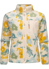 Kapuzensweatjacke Ragwear "Pl&uuml;schjacke Appopis Print", Damen, Gr. 3XL, beige, Obermaterial: 100% Polyester PES., Sweatjacken Kapuzensweatjacke