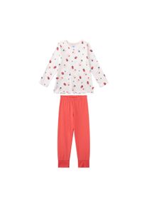 Schlafanzug Sanetta "Pyjama Schlafanzug Erdbeeren Pyjama Kids lang", M&auml;dchen, Gr. 128, bunt (rosa, beige), Obermaterial: 100% Baumwolle CO., Homewear-Sets Schlafanzug