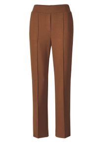 Chinohose GOLDNER "Jerseyhose VERA mit Biesen", Damen, Gr. 46, N-Gr, braun (cognac), Obermaterial: 50% Polyamid PA. 45% Viskose CV. 5% Elasthan EL., Hosen Chinohose