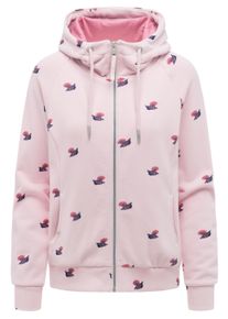 Sweatjacke Ragwear "Kapuzensweatjacke Fllawia Shells", Damen, Gr. XS, rosa (marshmallow), Obermaterial: 70% Baumwolle CO. 30% Polyester PES., Sweatjacken Sweatjacke