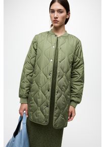 Steppmantel Vila "VITATE L/S QUILT JACKET - NOOS", Damen, Gr. 40, olivine, Steppware, Obermaterial: 100% Polyester, unifarben, regular fit Po-bedeckend, Rippb&uuml;ndchen, M&auml;ntel Steppmantel, Kunstfaser