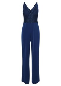 Jumpsuit Vera Mont "Jumpsuit mit Spitze", Damen, Gr. 38, EURO, blau (festival blau), Obermaterial: 100% Polyester PES., Overalls Jumpsuit