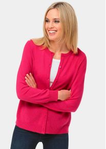 Strickpullover GOLDNER "Kurzgr&ouml;&szlig;e Kuschelweiche Kaschmir-Strickjacke", Damen, Gr. 22, pink, Obermaterial: 100% Kaschmir WS., Rippe, Pullover Strickpullover, Ohne