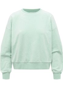 Rundhalspullover Ragwear "Sweater Wuss Embossed", Damen, Gr. L, gr&uuml;n (mint), Obermaterial: 94% Polyester PES. 6% Elasthan EL. Futter: 94% Polyester PES. 6% Elasthan EL., Rundhals, &Auml;rmel ohne &Auml;rmelschlitz Rippb&uuml;ndchen, Pullover Rundhalspullover