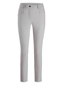 Stretch-Hose GOLDNER "Lange Schlupfhose BELLA", Damen, Gr. 46, N-Gr, grau, Obermaterial: 64% Baumwolle CO. 34% Polyester PES. 2% Elasthan EL., Hosen Stretch-Hose