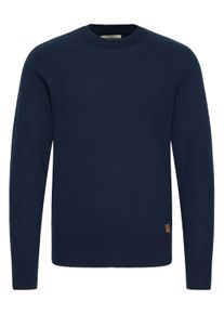 Strickfleece-Pullover Blend "Strickpullover BHFinn", Herren, Gr. L, blau (marineblaus), Obermaterial: 70% Baumwolle CO recyc.. 30% Polyester Pol. recyc.., Pullover Strickfleece-Pullover