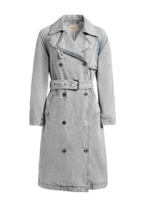 Trenchcoat Khujo "Trenchcoat Enza", Damen, Gr. L, grau (grau acid), Obermaterial: 100% Baumwolle CO., M&auml;ntel Trenchcoat