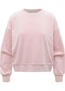 Rundhalspullover Ragwear "Sweater Wuss Embossed", Damen, Gr. XXL, rosa (marshmallow), Obermaterial: 94% Polyester PES. 6% Elasthan EL. Futter: 94% Polyester PES. 6% Elasthan EL., Rundhals, &Auml;rmel ohne &Auml;rmelschlitz Rippb&uuml;ndchen, Pullover Rundhalspullover