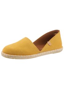 Espadrille VERBENAS "CARMEN SERRAJE", Damen, Gr. 36, gelb, Veloursleder, Schuhe Espadrille, Schlupfschuh, Sommerschuh, Loafer mit typischem Jute-Rahmen