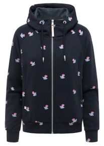 Sweatjacke Ragwear "Kapuzensweatjacke Fllawia Shells", Damen, Gr. S, blau (navy), Obermaterial: 70% Baumwolle CO. 30% Polyester PES., Sweatjacken Sweatjacke