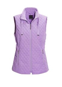Kurzweste GOLDNER "Kurzgr&ouml;&szlig;e Leichte Steppweste mit Stehkragen", Damen, Gr. 23, lila (violett), Obermaterial: 92% Polyester PES. 8% Polyamid PA., Westen Kurzweste, mit Stehkragen