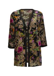 Jackenblazer GOLDNER "Exquisites Samtausbrennerj&auml;ckchen", Damen, Gr. 38, gr&uuml;n (schwarz, gold, gemustert), Obermaterial: 72% Viskose CV. 18% Polyamid PA. 10% metallisierte Fasern MTF., festlich, figurumspielend, normales B&uuml;ndchen, Blazer Jackenblazer, Herrlich leicht und trageangenehm