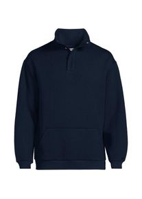 LANDS' END Gerippter Pullover mit Stehkragen, Herren,  Blau, by Lands' End