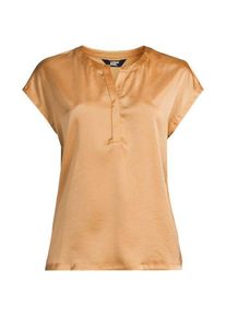 LANDS' END Satin-Top mit Schlitz, Damen,  Braun, Polyester/Viskose/Polyester-Mischung, by Lands' End
