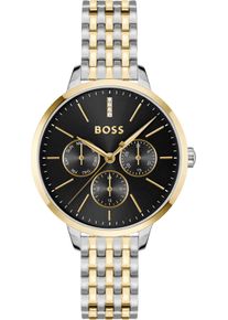 Multifunktionsuhr BOSS "SYMPHONY", silber (silberfarben, goldfarben), Armbanduhren, Damen, Multifunktionsuhr, Quarzuhr, Armbanduhr, Damenuhr, Edelstahlarmband, analog