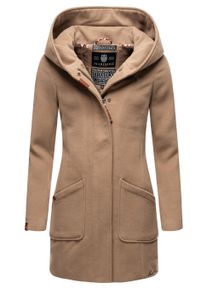 Wintermantel Marikoo "Wintermantel Maikoo", Damen, Gr. 5XL, braun (taupe grau), Obermaterial: 90% Polyacryl PAN. 8% Viskose CV. 2% Elasthan EL. Obermaterial: Futter: 100% Polyester PES. 100% Polyester PES., M&auml;ntel Wintermantel