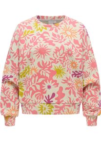 Rundhalspullover Ragwear "Sweater Wuss Print", Damen, Gr. S, rosa (pink combo), Obermaterial: 70% Baumwolle CO. 30% Polyester PES., Rundhals, &Auml;rmel ohne &Auml;rmelschlitz Rippb&uuml;ndchen, Pullover Rundhalspullover