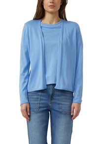 Strickjacke s.Oliver, Damen, Gr. 44, blau, Strick, Obermaterial: 50% Baumwolle, 50% Viskose, unifarben, regular fit normal, Rundhals, Strickjacken Strickjacke, ohne Verschluss