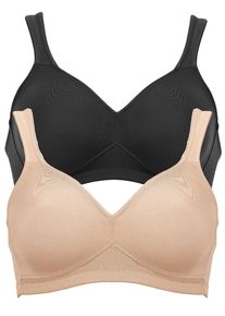 B&uuml;gelloser BH Anita "BH ohne B&uuml;gel Twin", Damen, Gr. 80, Cup D, bunt (schwarz beige), Obermaterial: 70% Polyamid PA. 30% Elasthan EL., BHs B&uuml;gelloser BH